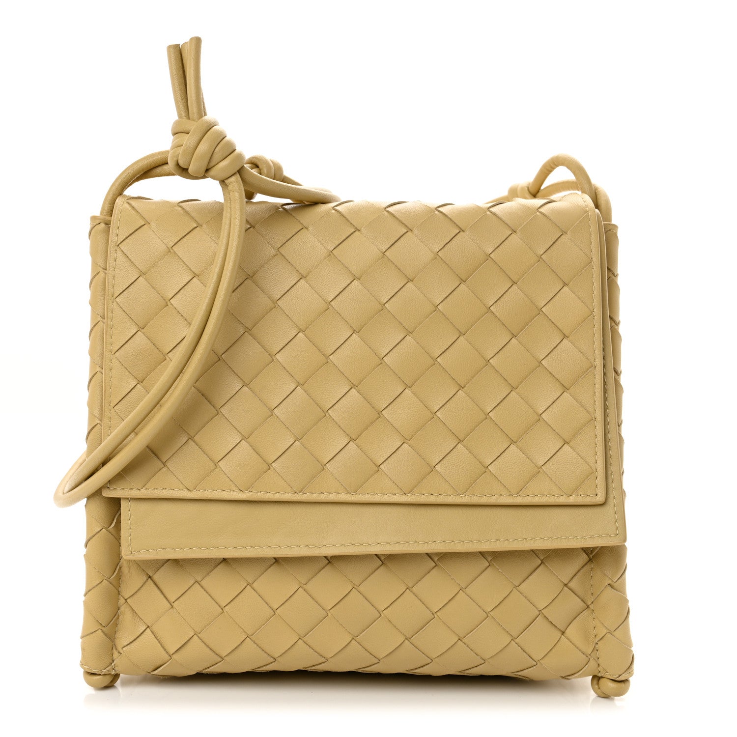 Bottega Veneta Nappa Intrecciato Small Knot Flap Crossbody Tapioca 1 of 10