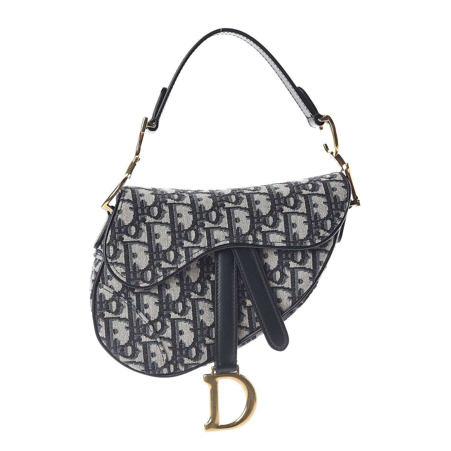 Christian Dior Oblique Mini Saddle Bag Blue 1 of 8