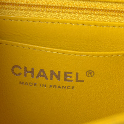 Chanel Caviar Chevron Quilted Mini Rectangular Flap Yellow 6 of 8