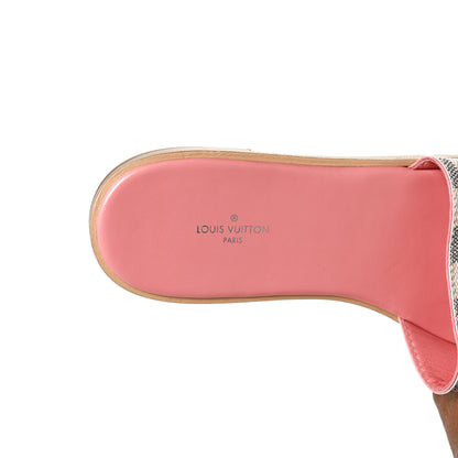 Louis Vuitton Damier Azur Lock It Flat Mule 40 Rose Clair 9 of 10