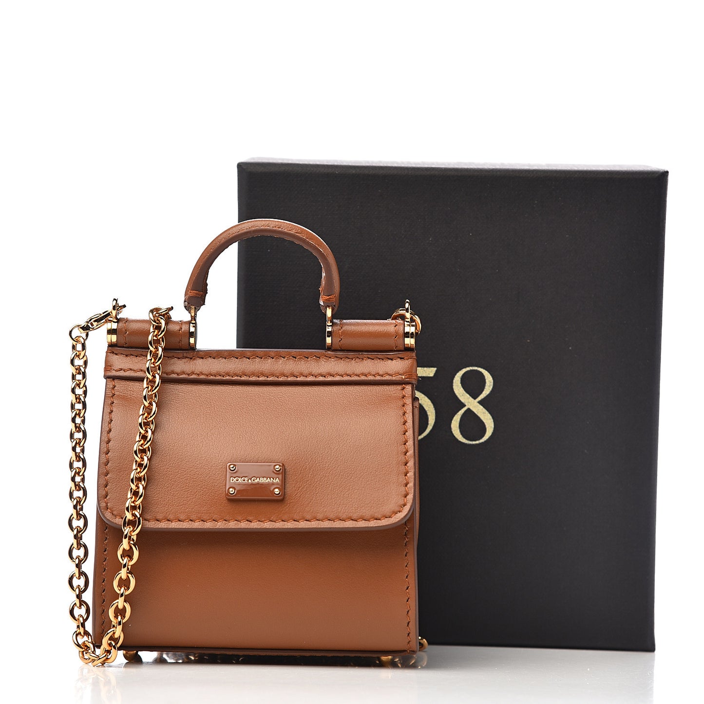 Calfskin Micro 58 Miss Sicily Satchel Brown