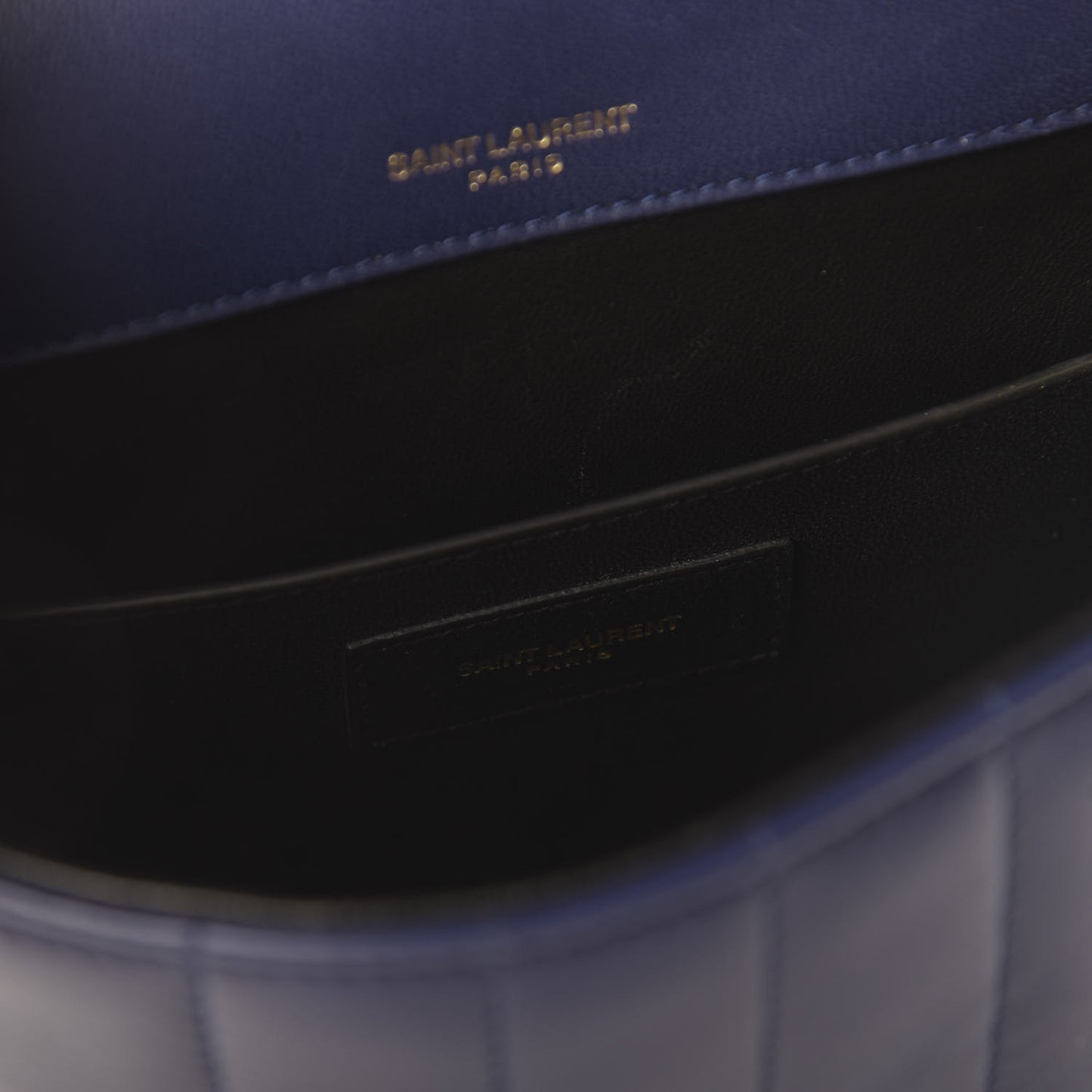 Lambskin Matelasse Monogram Medium Vicky Chain Bag Blue