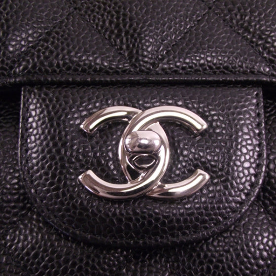 Caviar Jumbo Single Flap Black