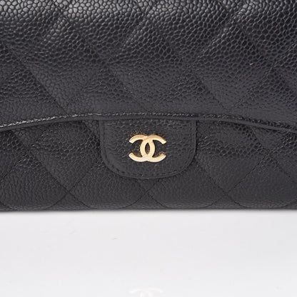 Chanel Caviar Quilted Long Flap Wallet Black 9 of 9