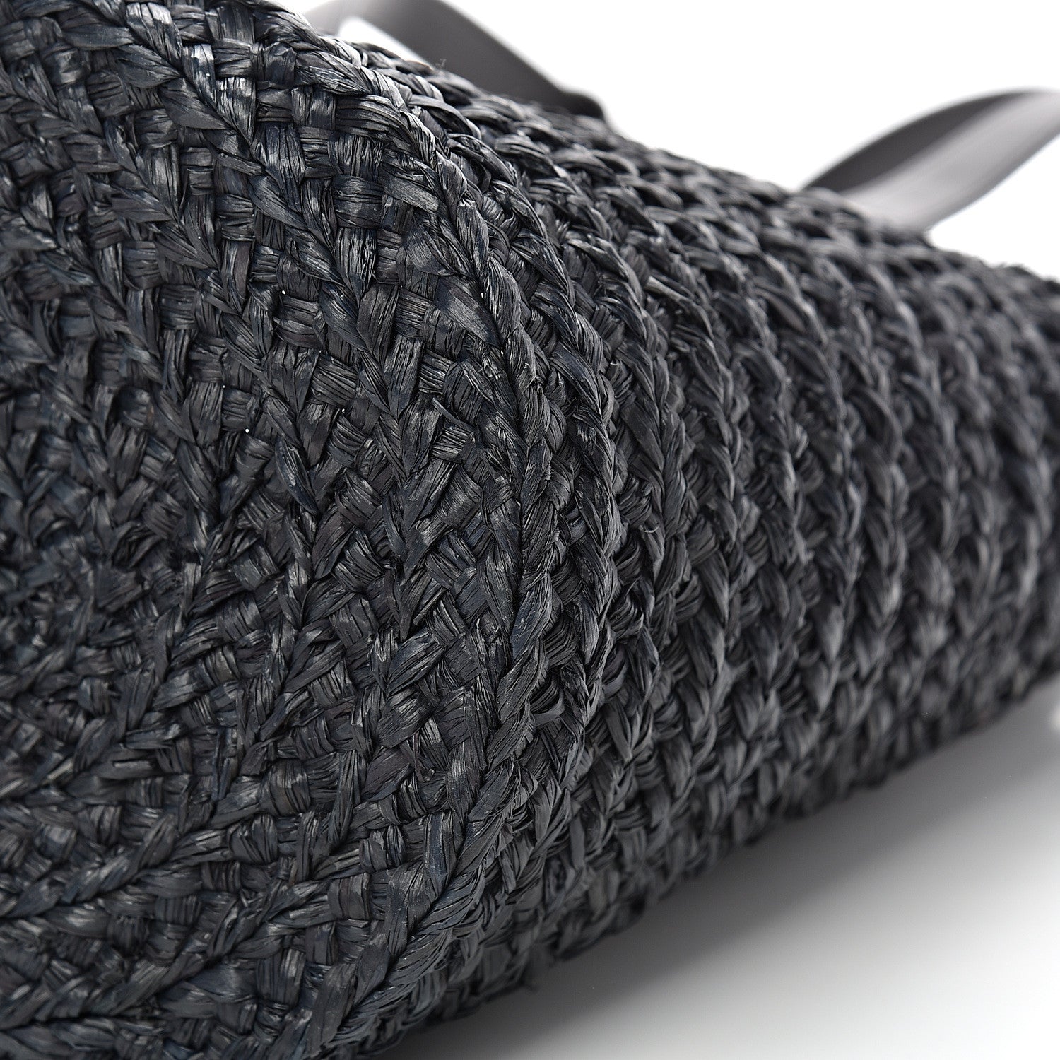 Saint Laurent Raffia Calfskin Small Panier Tote Black 9 of 9