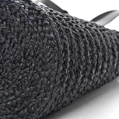 Saint Laurent Raffia Calfskin Small Panier Tote Black 9 of 9