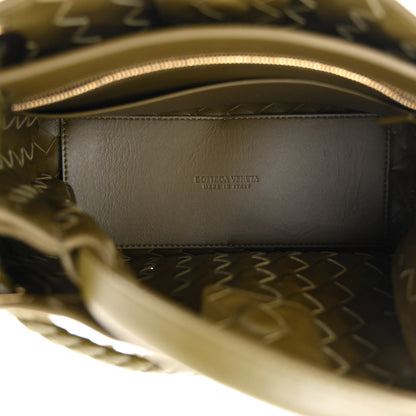 Bottega Veneta Suede Intrecciato Small Andiamo Shoulder Bag Olive Oil 5 of 9