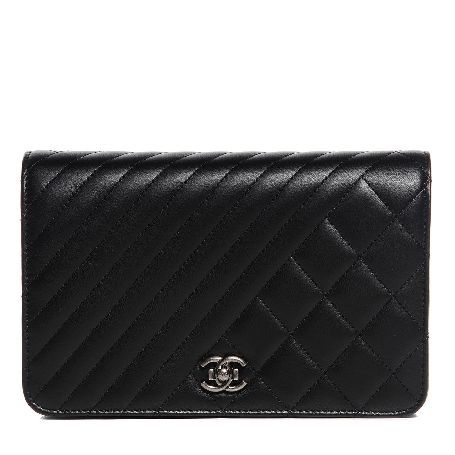Chanel Lambskin Quilted Coco Boy Wallet On Chain WOC Black 1 of 7