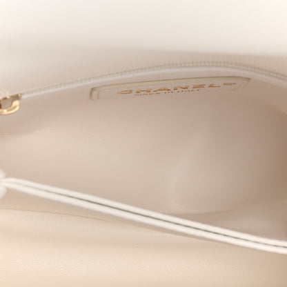 Chanel Caviar Quilted Extra Mini Coco Handle Flap White 6 of 10