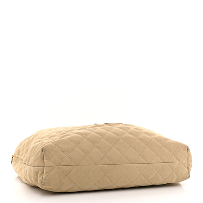 Saint Laurent Nubuck Suede Quilted Maxi Icare Shopping Tote Beige 5 of 14