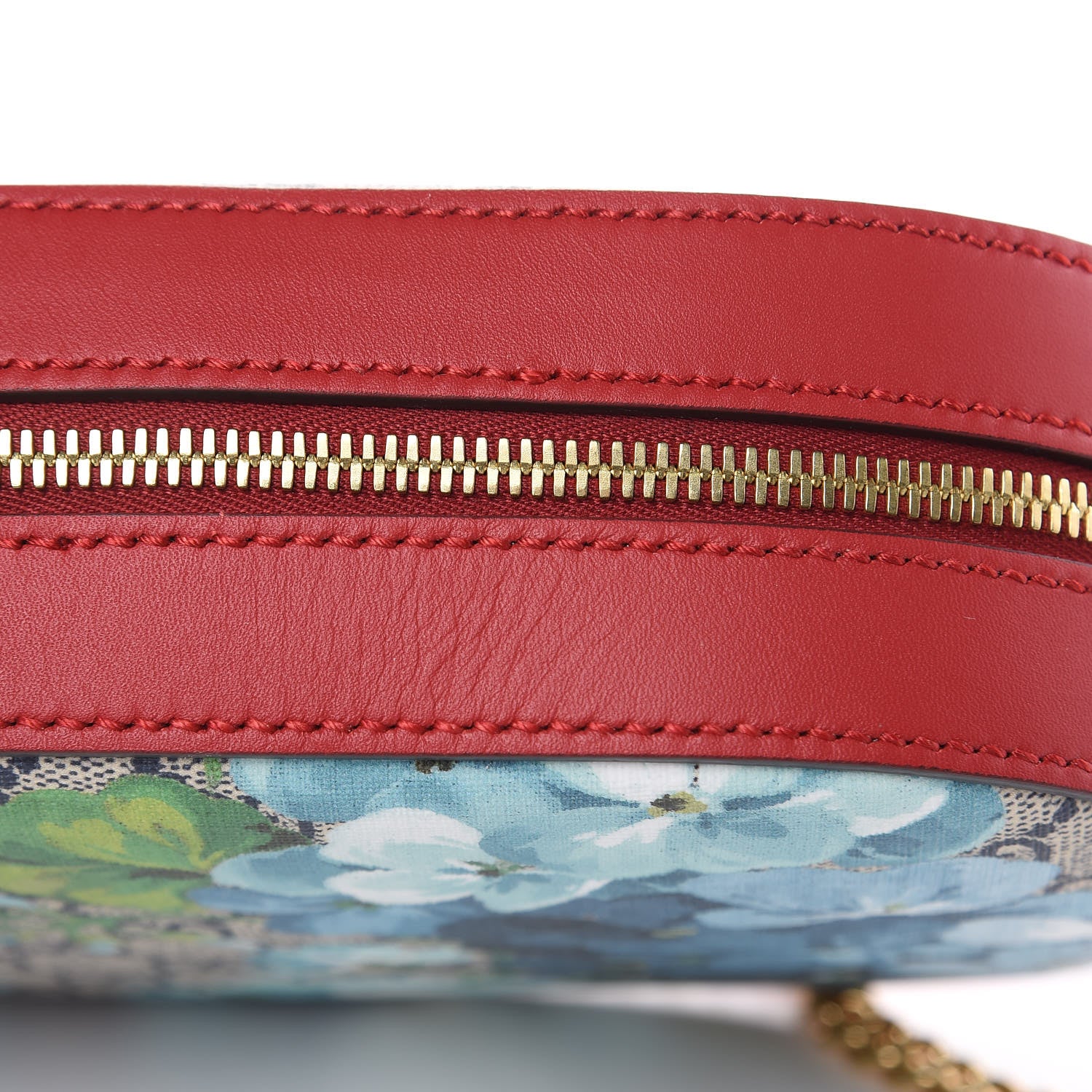 Gucci GG Supreme Monogram Blooms Mini Chain Shoulder Bag Beige Blue Navy Hibiscus Red 10 of 12