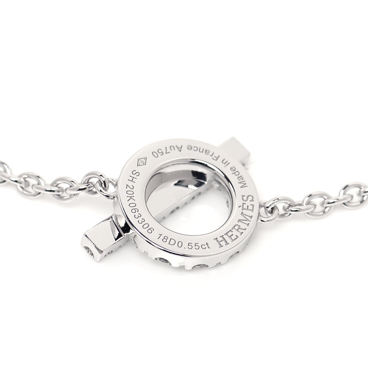 Hermes 18K White Gold Diamond Finesse Bracelet ST 7 of 10