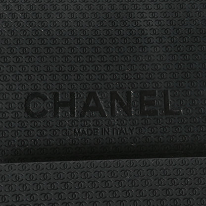 Chanel Suede Lambskin Calfskin Knit Womens High Boots 37 Black 7 of 8
