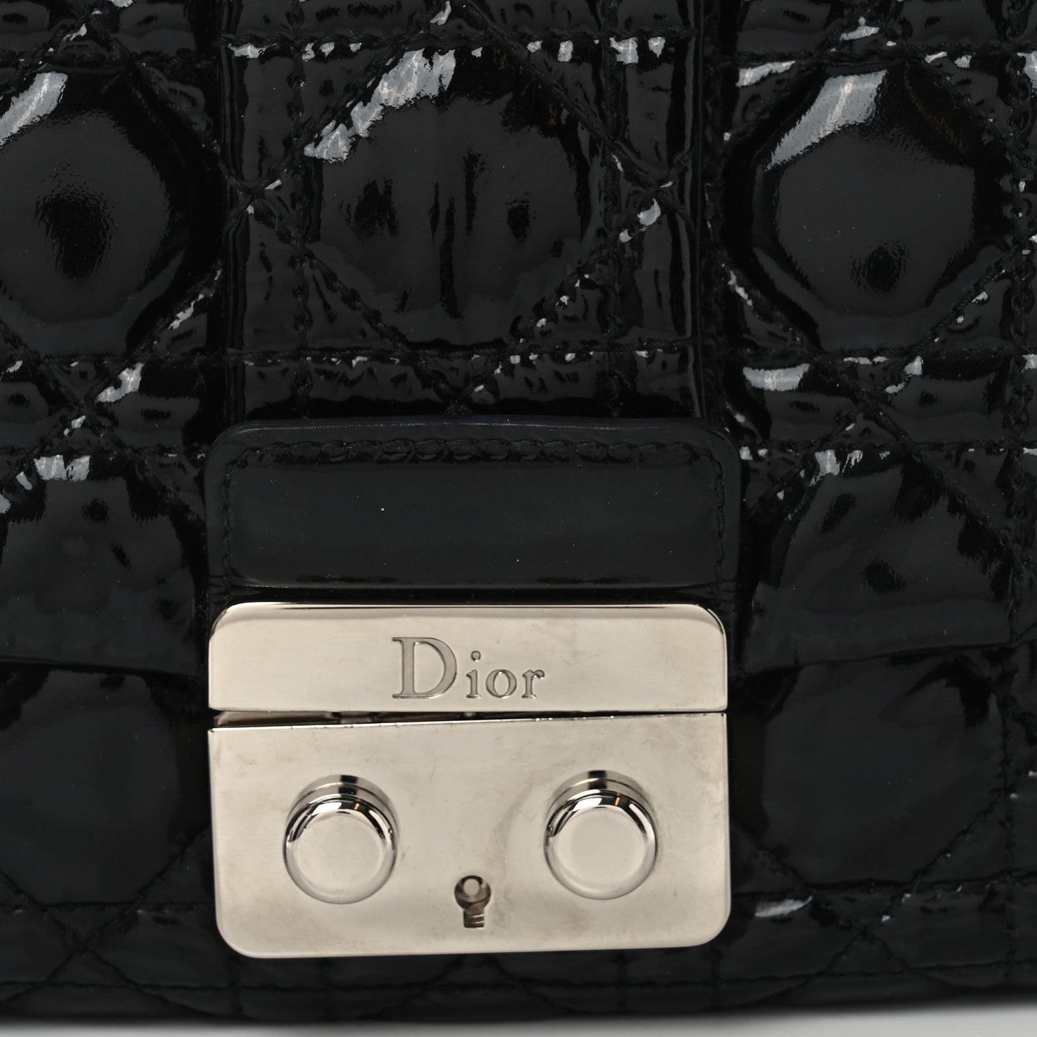 Christian Dior Patent Cannage New Lock Flap Black 8 of 10