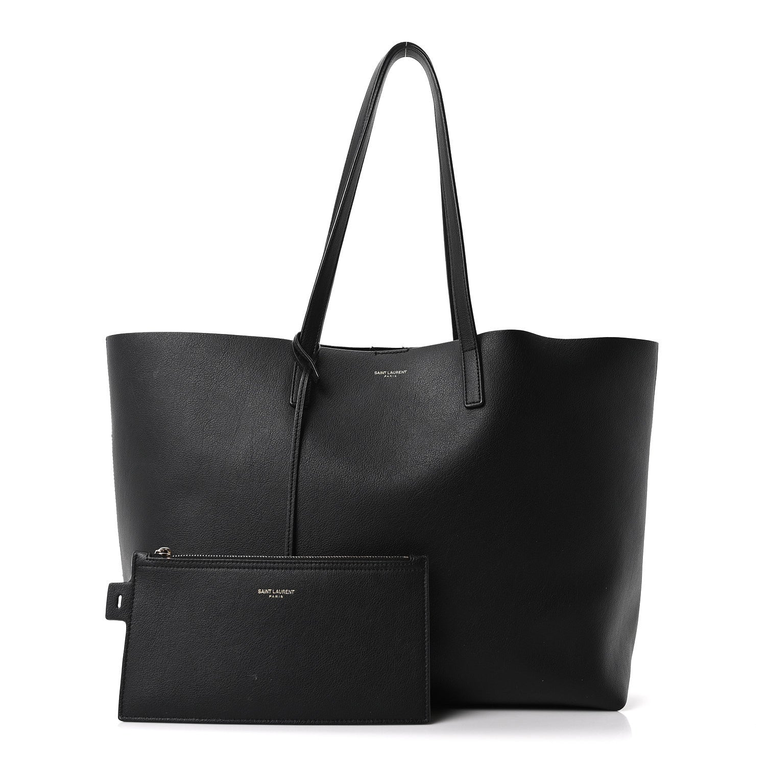 Saint Laurent Calfskin Large Shopping Tote Black 2 of 10
