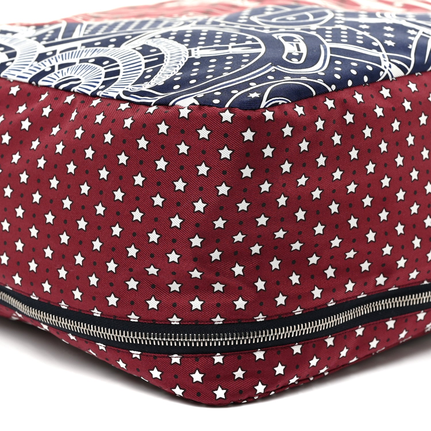 Hermes Silk Eperon d'Or Bandana Travelsilk PM Cube Bordeaux Bleu Marine 8 of 9