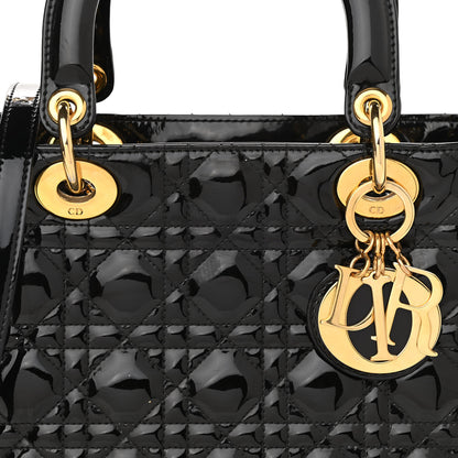 Christian Dior Patent Cannage Medium Lady Dior Black 7 of 10