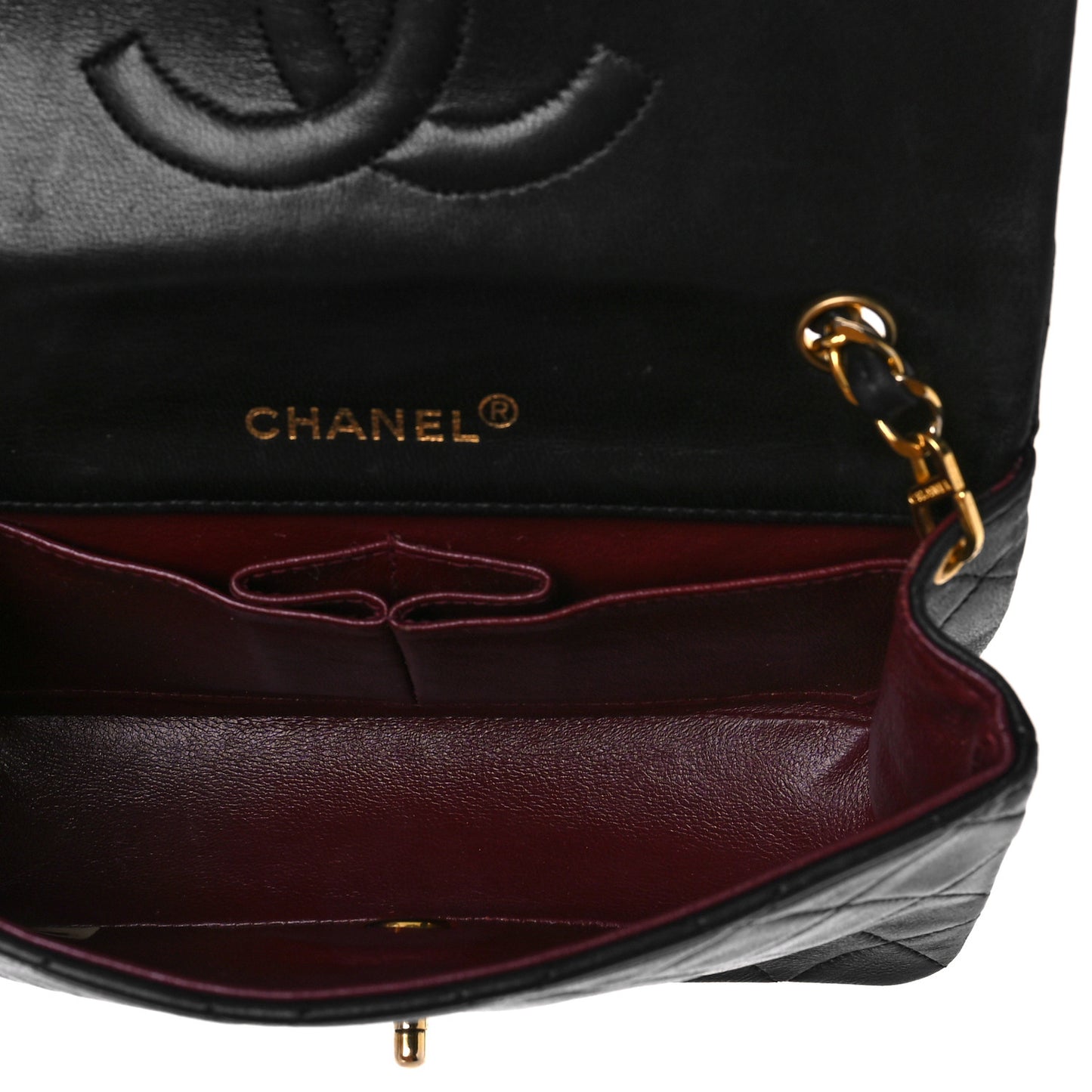 Lambskin Quilted Small Single Flap Bag Black