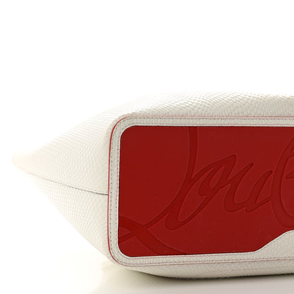 Christian Louboutin Calfskin Jurassic Embossed Spiked Large Cabarock Shopper Tote White 8 of 9