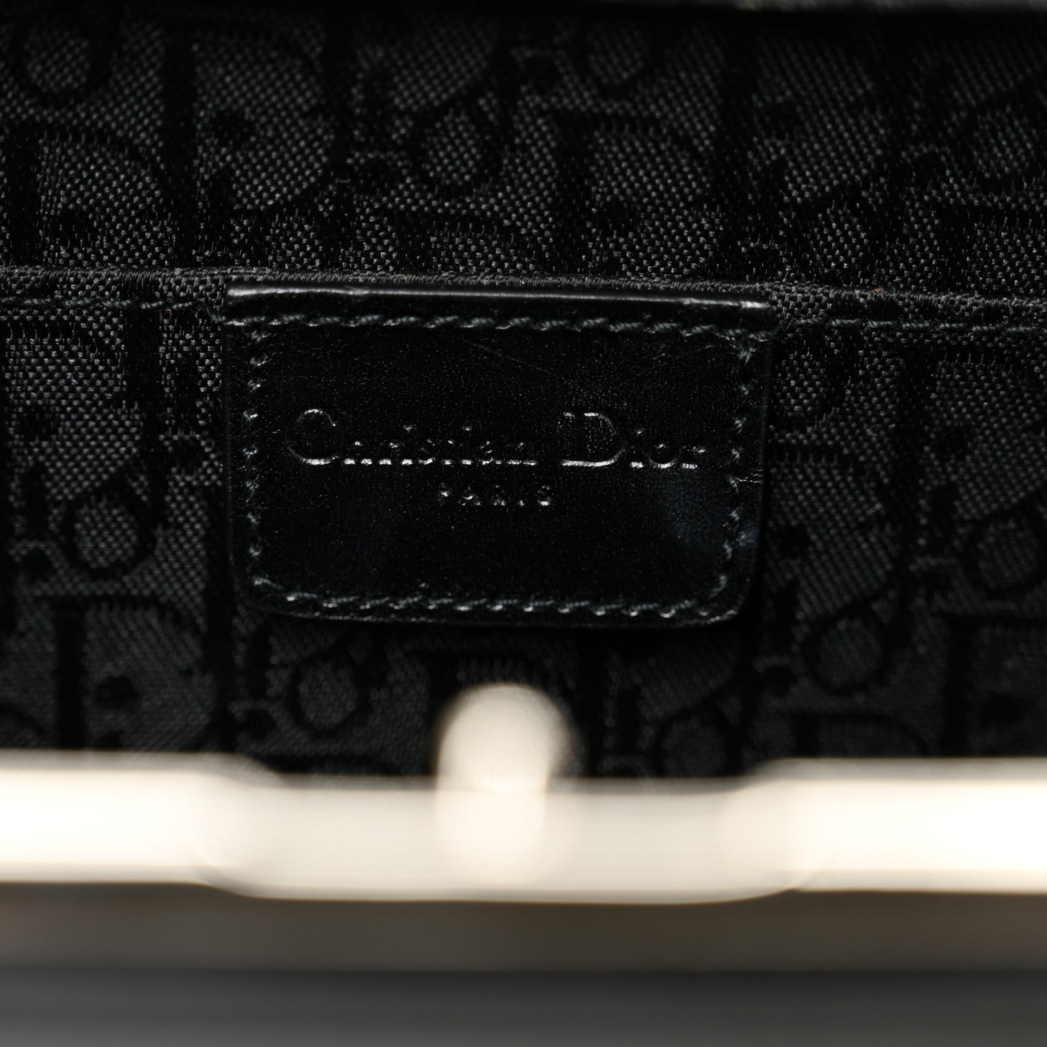 Christian Dior Glazed Calfskin Bondage Clutch Black 6 of 10