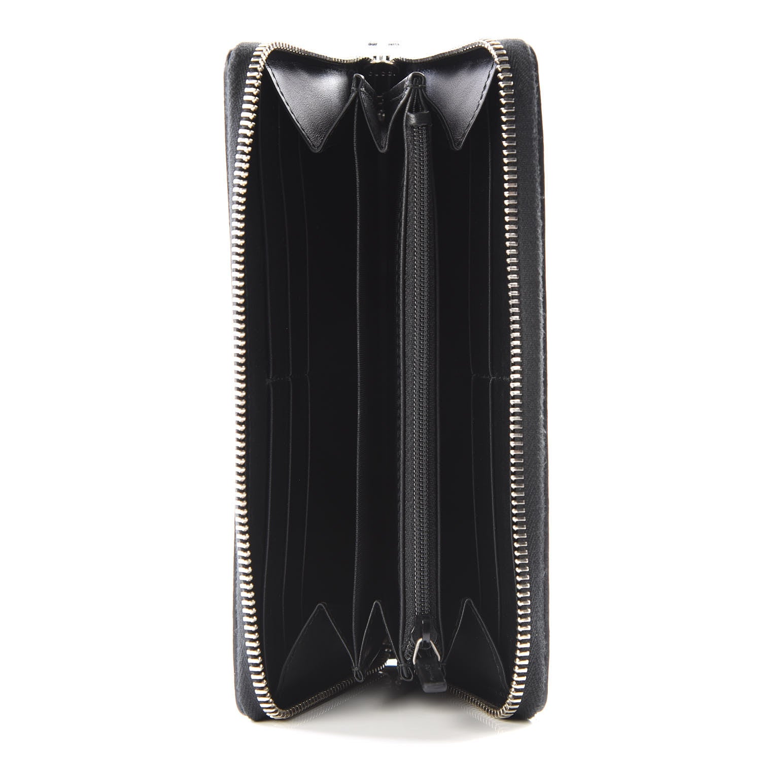 Gucci GG Supreme Monogram Kingsnake Zip Around Wallet Black Grey 4 of 8