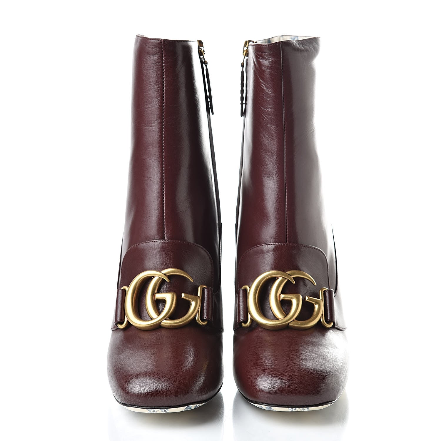 Gucci Malaga Kid GG Victoire 95mm Ankle Boots 38 Vintage Bordeaux 2 of 9