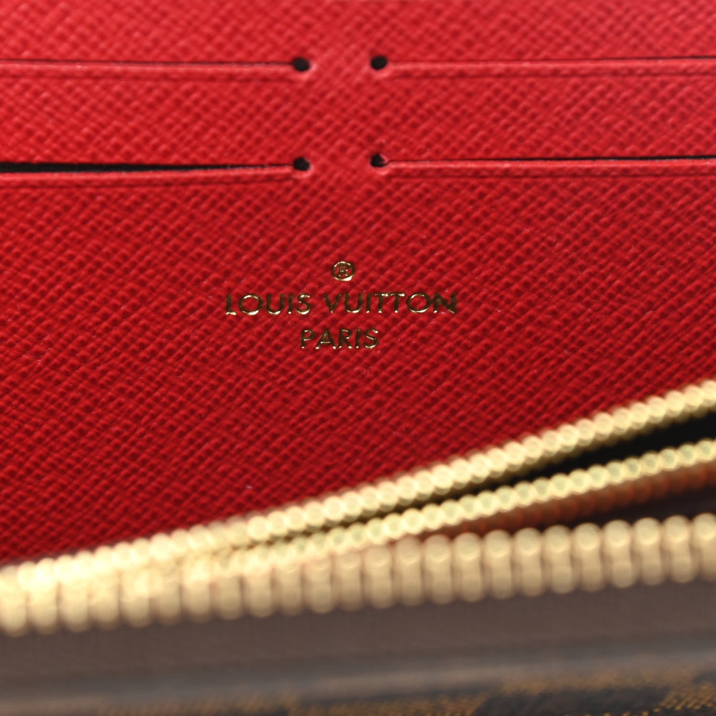 Damier Ebene Clemence Wallet Cherry