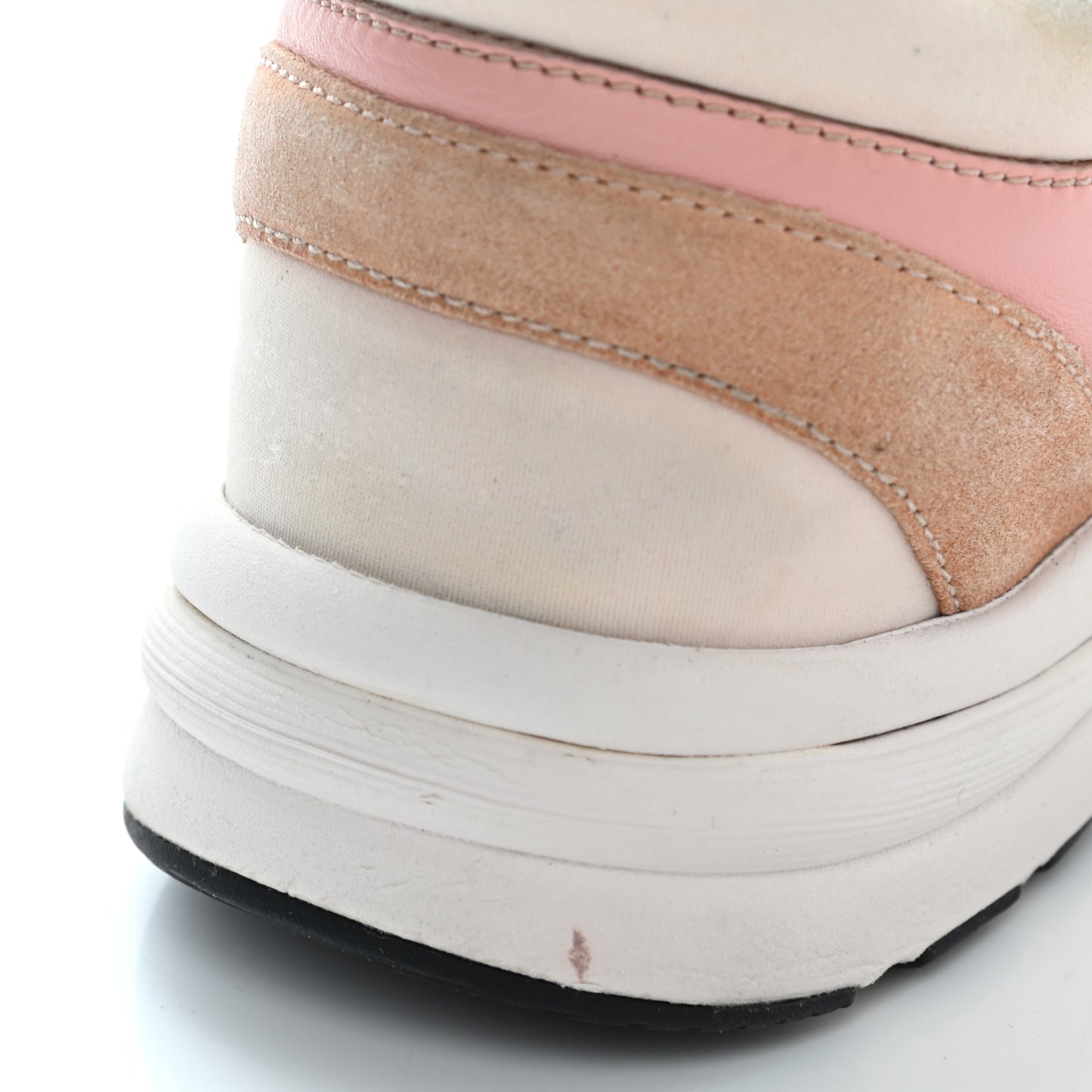Nylon Lambskin Suede Calfskin CC Sneakers 36.5 Pink