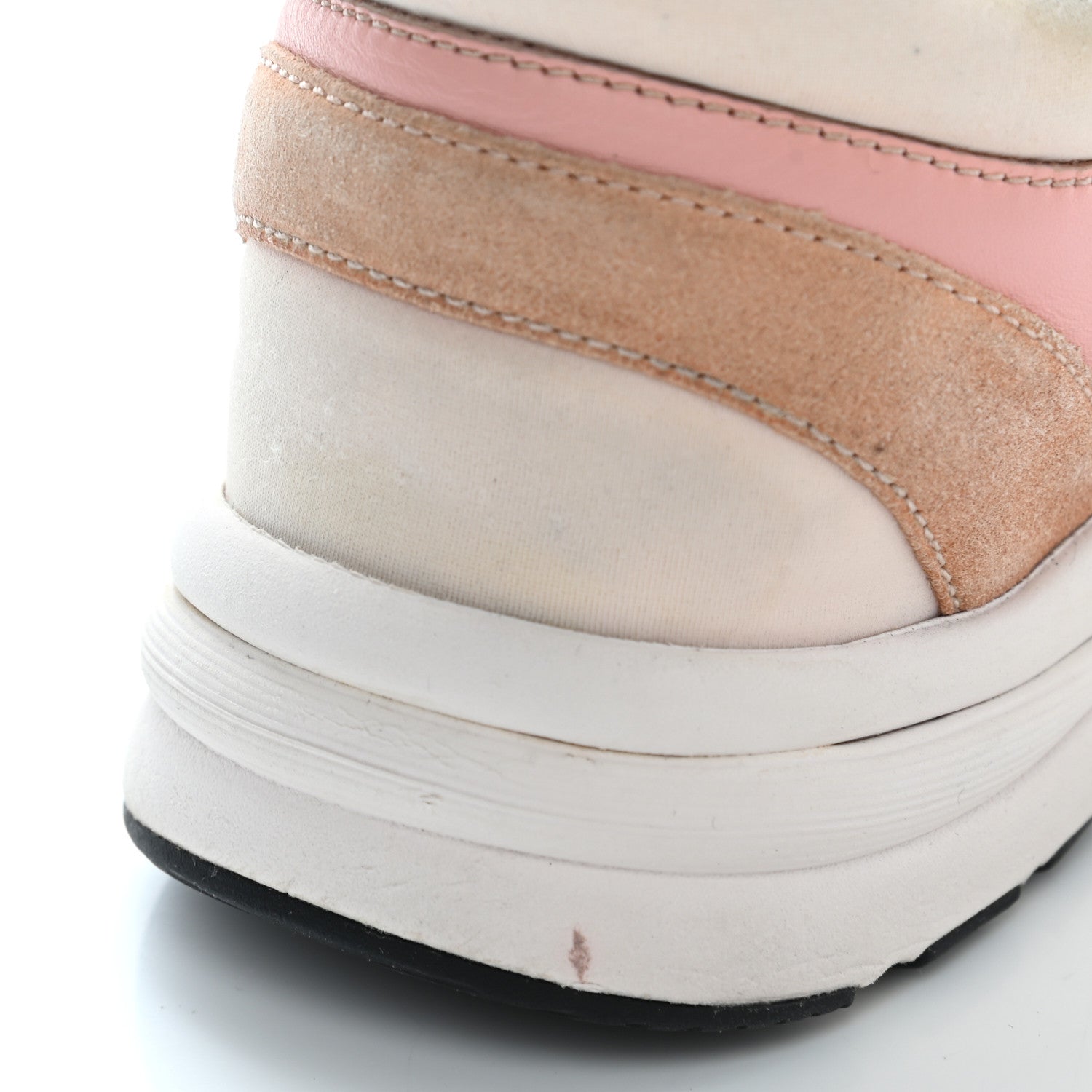 Chanel Nylon Lambskin Suede Calfskin CC Sneakers 36.5 Pink 11 of 21