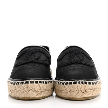 Chanel Mesh Grosgrain CC Espadrilles 37 Black 3 of 10