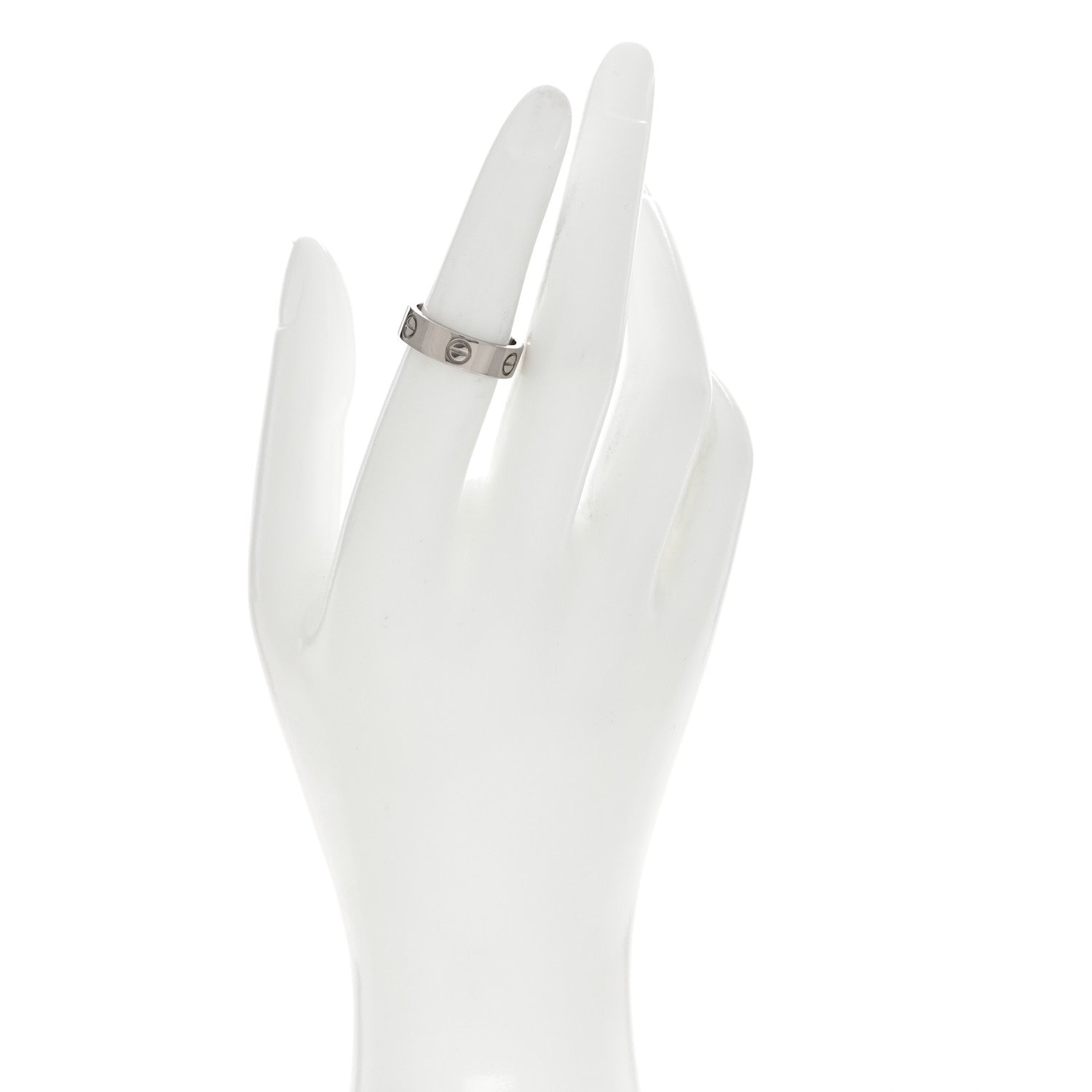 Cartier 18K White Gold 5.5mm LOVE Ring 53 6.5 2 of 4