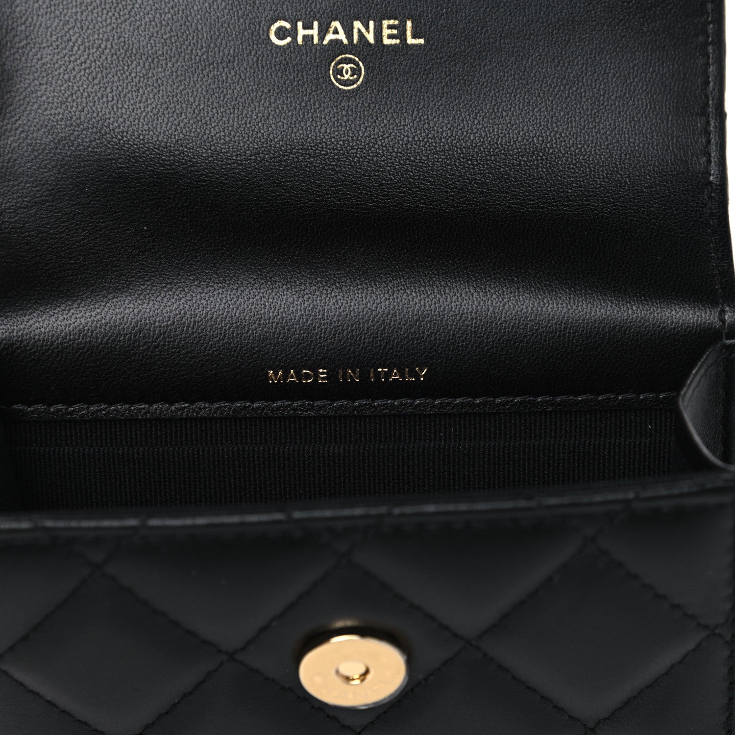 Chanel Lambskin Quilted CC Hook Card Holder Black 6 of 9