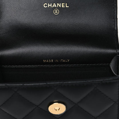 Chanel Lambskin Quilted CC Hook Card Holder Black 6 of 9