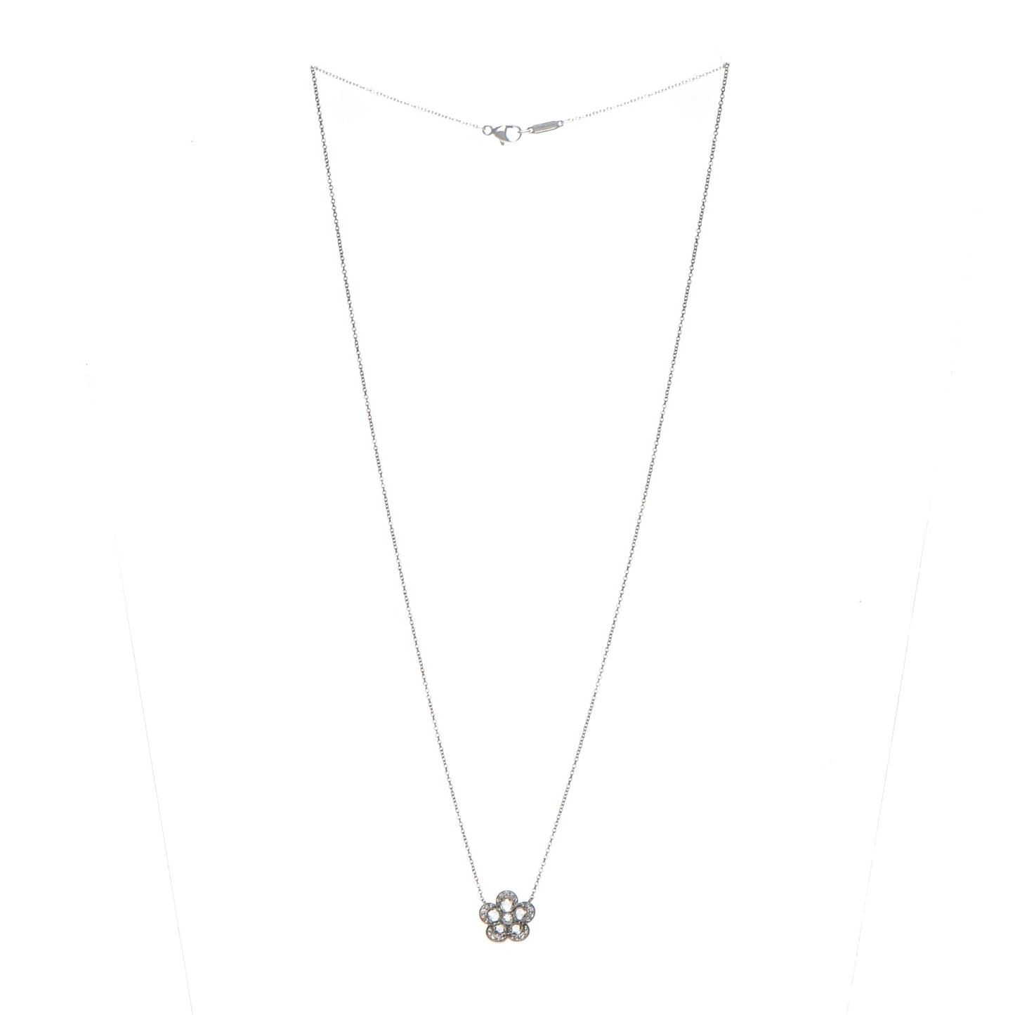Platinum Diamond Small Enchant Flower Pendant Necklace