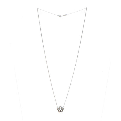 Tiffany Platinum Diamond Small Enchant Flower Pendant Necklace 4 of 7