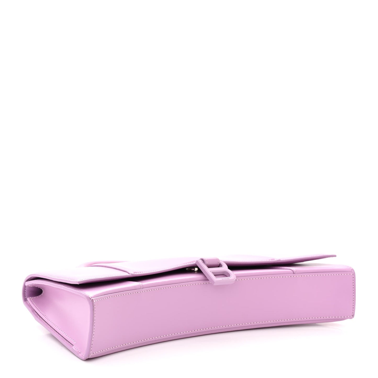 Shiny Box Calfskin Tonal B Hourglass Stretch Top Handle Bag Lilac