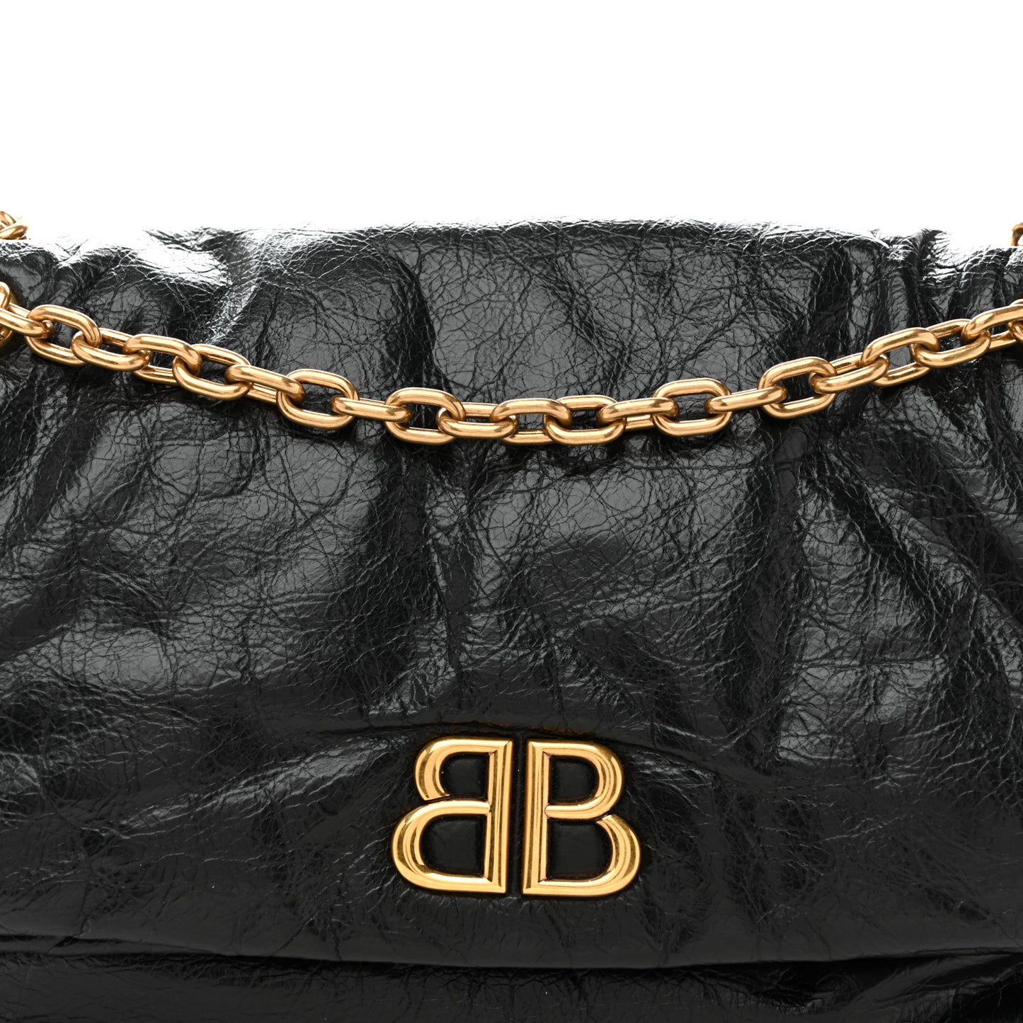 Arena Calfskin Medium Monaco Chain Shoulder Bag Black