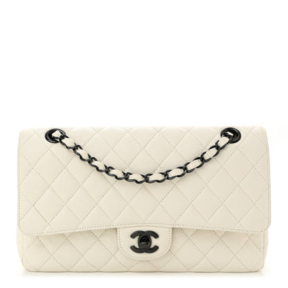 Chanel Crumpled Calfskin Quilted Medium Double Flap White 1 of 12