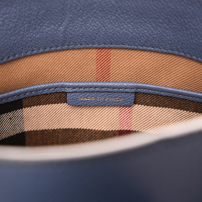 Burberry Soft Grain Calfskin Small Buckle Tote Steel Blue 7 of 7