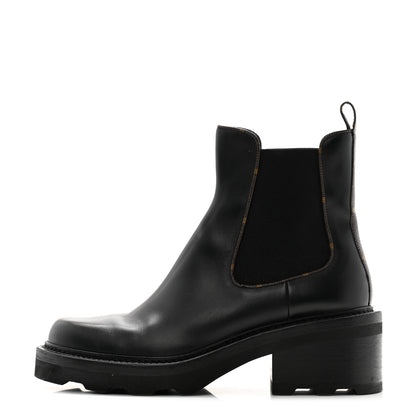 Louis Vuitton Calfskin Monogram Beaubourg Ankle Boots 40.5 Black 1 of 11