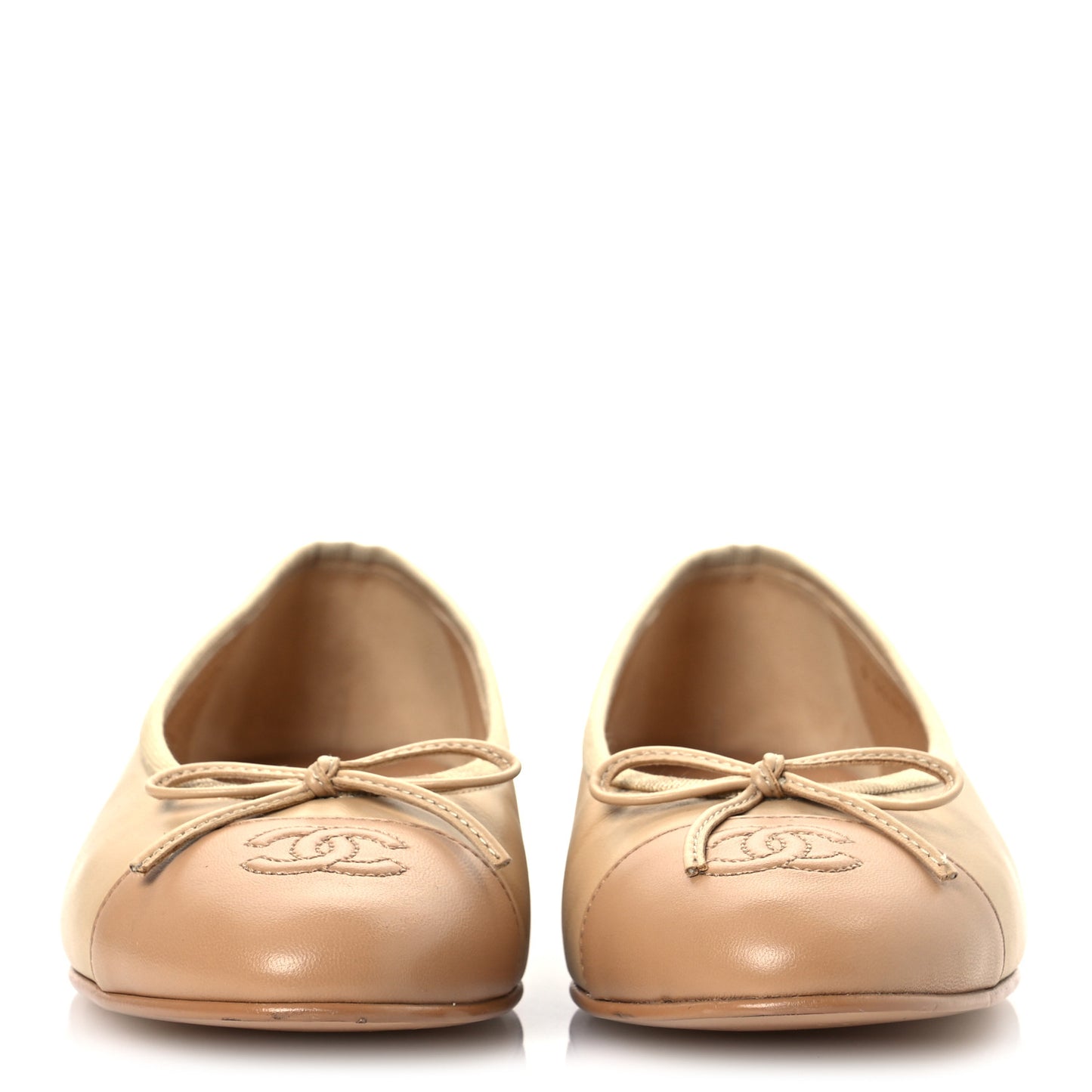 Lambskin Cap Toe CC Ballerina Flats 37.5 Beige Light Beige