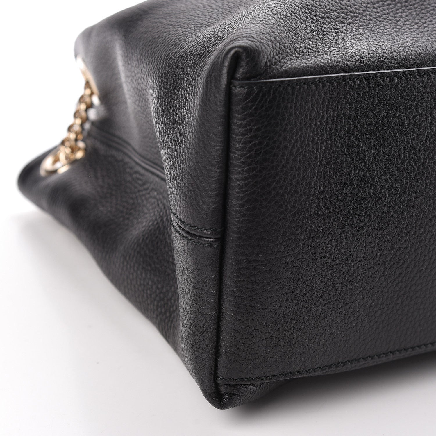 Gucci Pebbled Calfskin Medium Soho Chain Shoulder Bag Black 9 of 12