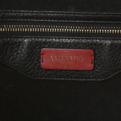 Valentino Garavani Grained Calfskin Rockstud Shoulder Tote Black 8 of 9