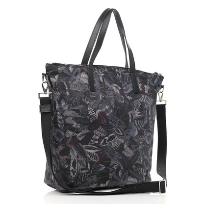 Salvatore Ferragamo Nylon Feather Print Milos Tote Black Multicolor 3 of 12