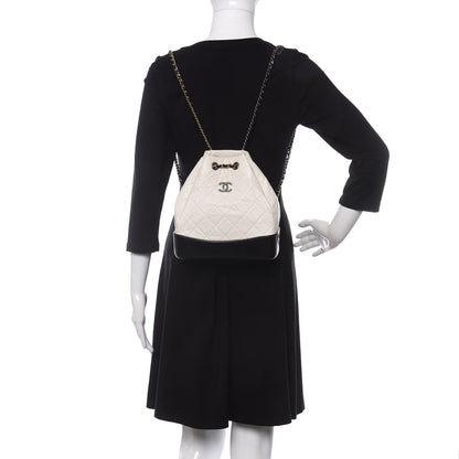 Chanel Aged Calfskin Quilted Small Gabrielle Backpack Black White 2 of 10