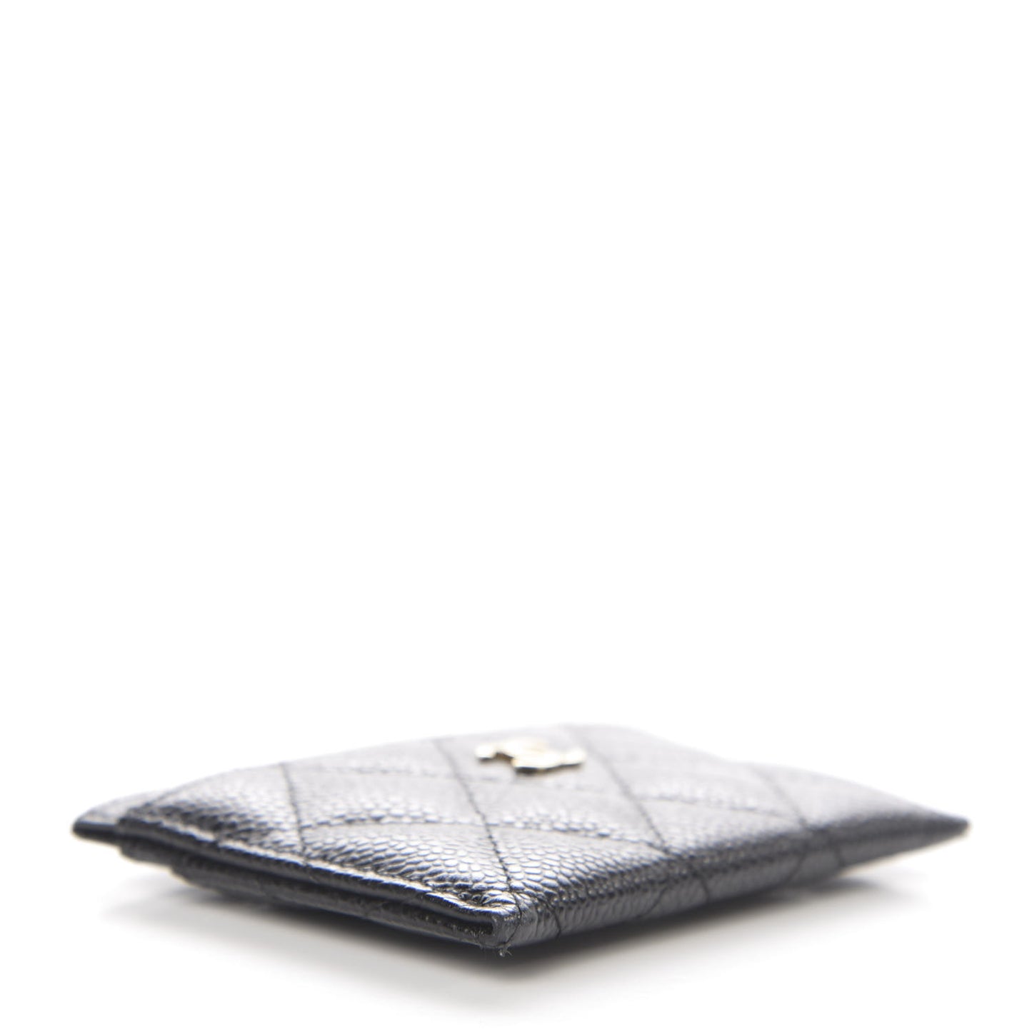 Caviar Quilted Card Holder Black