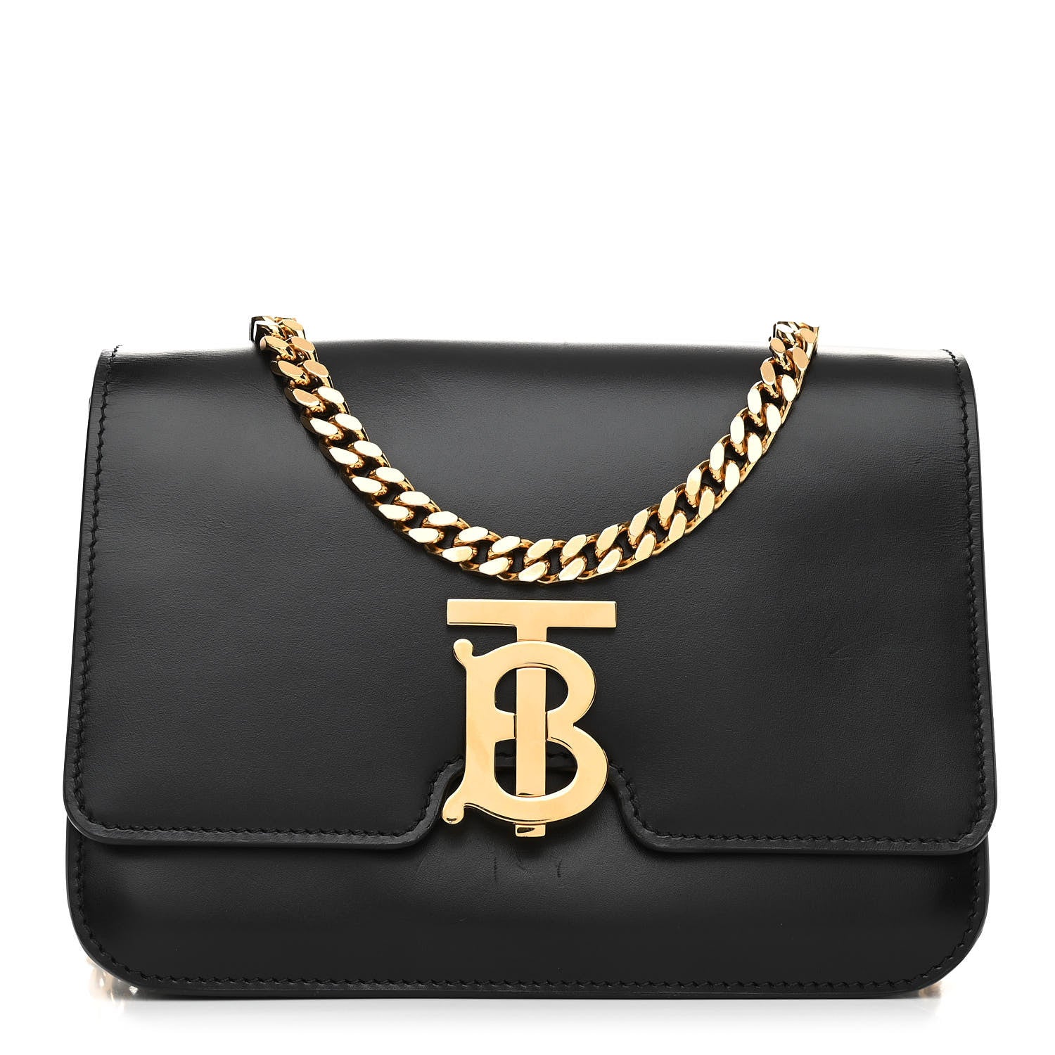 Burberry Smooth Calfskin Small TB Flap Bag Black 1 of 10
