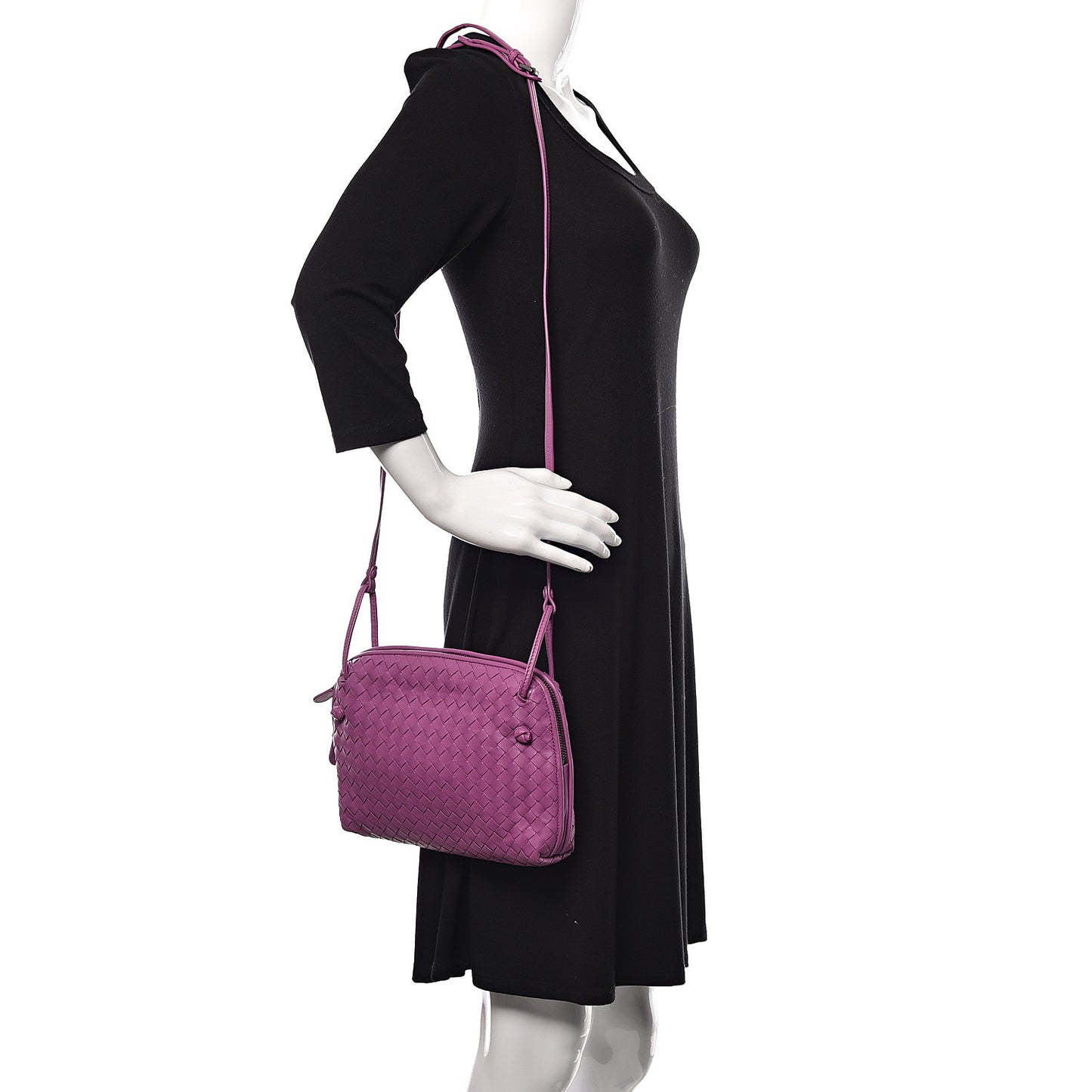 Nappa Intrecciato Pillow Crossbody Messenger Peony