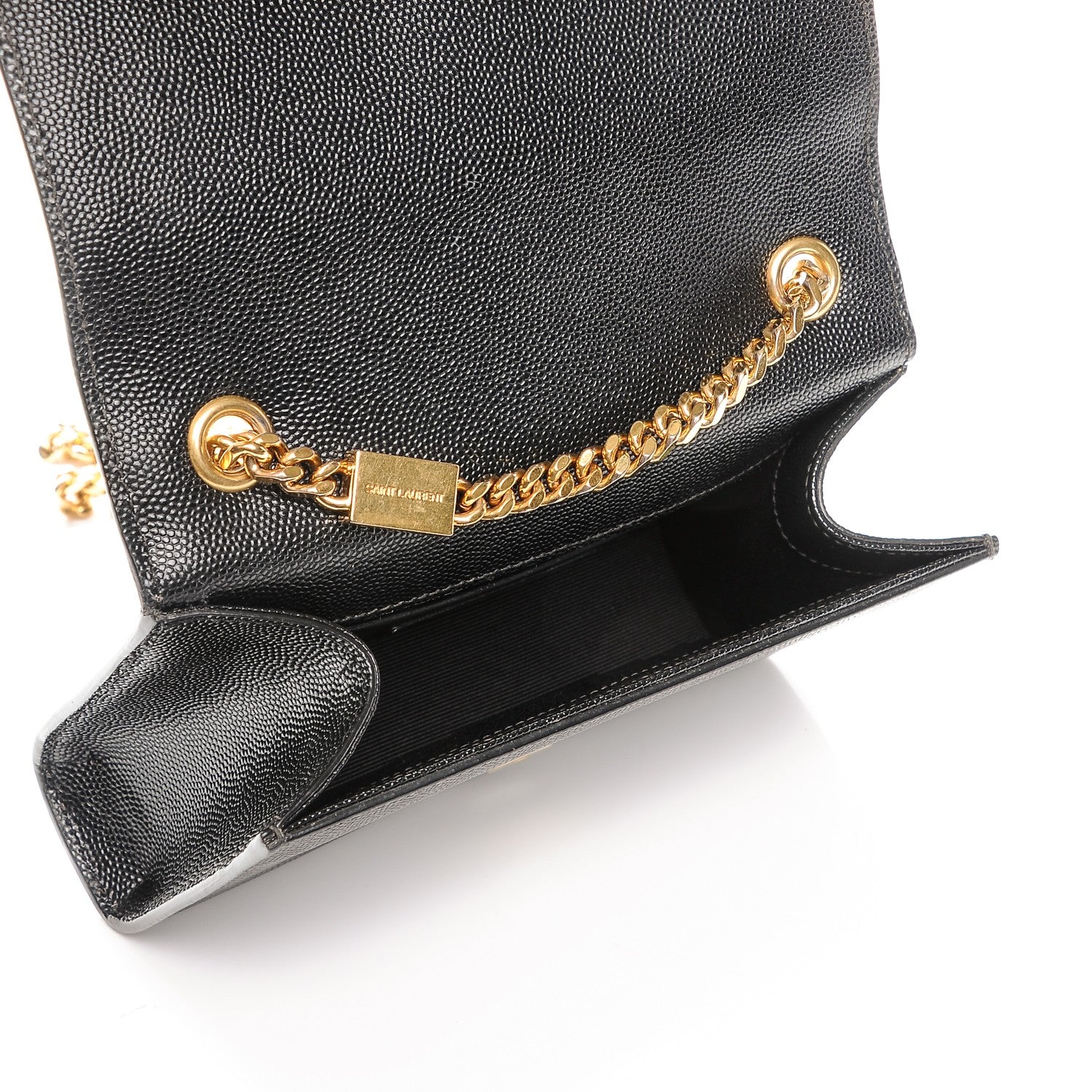 Saint Laurent Grain De Poudre Small Monogram Kate Satchel Black 5 of 6