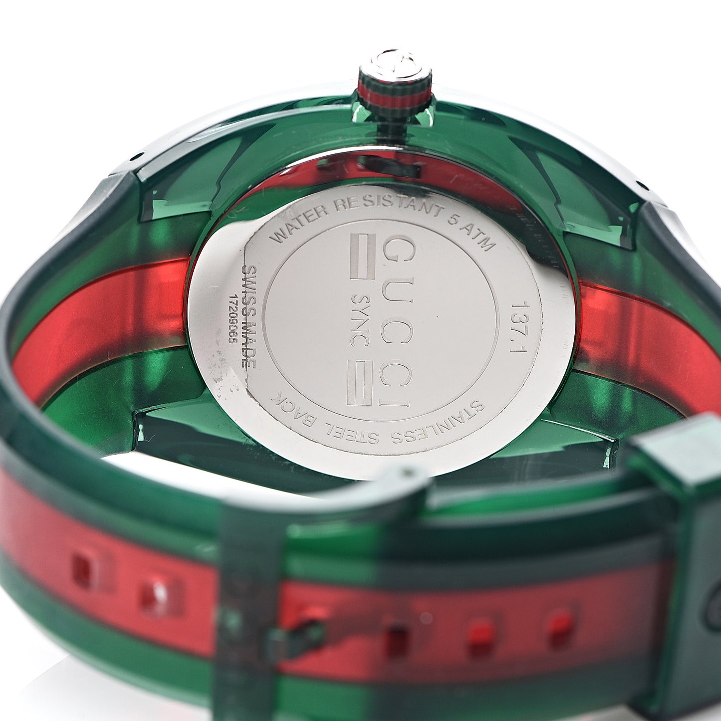 Stainless Steel Rubber 46mm Sync Web Quartz Watch Green